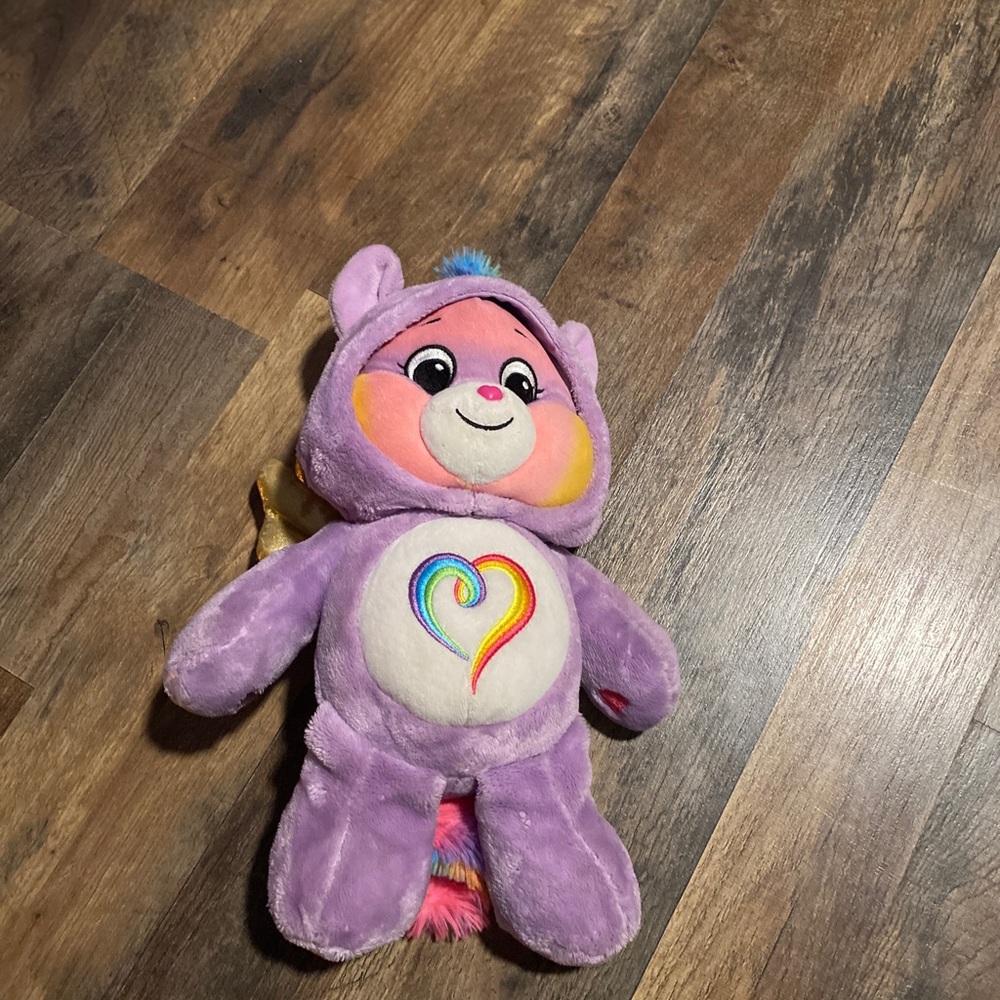 Care Bears Plush Toy - Purple with Rainbow Heart